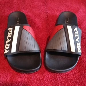 Mens size 9 Prada slides 4x3204